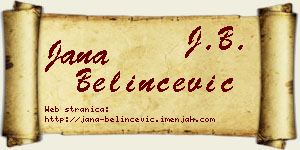 Jana Belinčević vizit kartica